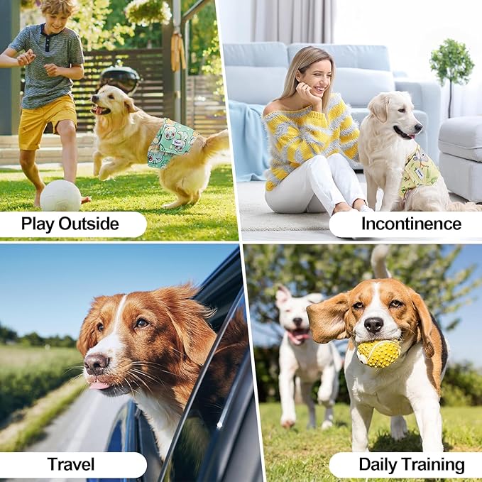 Washable Dog Diapers Male Large, Premium Belly Bands for Male Dogs Reusable, Pack of 3, High Absorbing Large Puppy Diapers Male in Incontinence or Excitable Urination and Training(L)