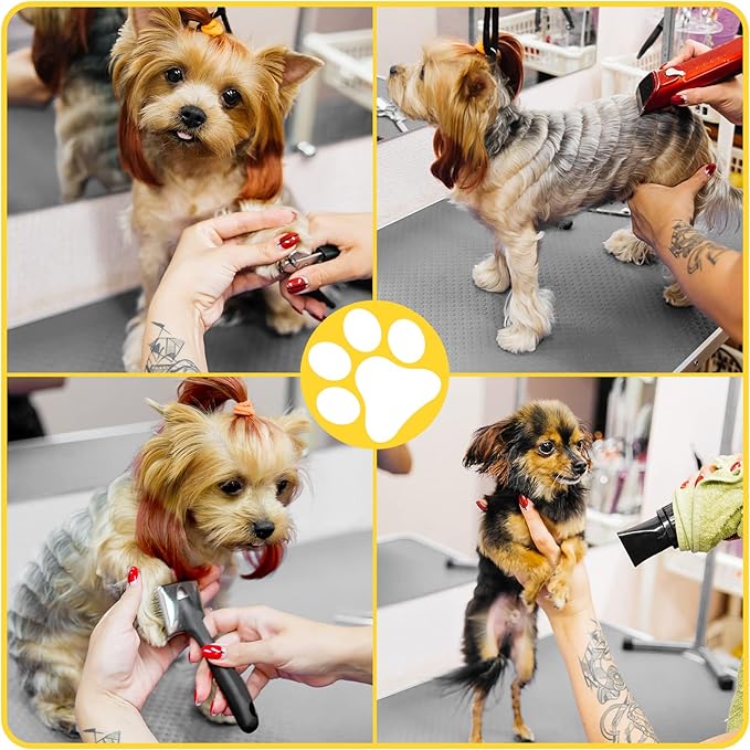 ROOMTEC 36" Dog Grooming Table,Foldable Home Pet Bathing Station with Adjustable Height Arm/Noose/Mesh Tray