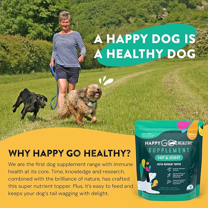 Hip & Joint Supplements for Dogs | Probiotic & Prebiotic Benefits with Wild Salmon Omega 3s to Help Your Dog Reach New Heights | All Breeds and Sizes | 120 Count