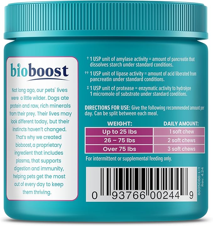 Solid Gold Dog Probiotics for Digestive Health - Probiotics for Dogs with Fiber & Digestive Enzymes for Bowel Support & Gut Health - Bacon Flavor Soft Chews to Support Digestion for All Ages - 60ct