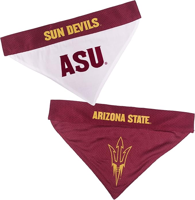Pets First Collegiate Pet Accessories, Reversible Bandana, Arizona State Sun Devils, Small/Medium (Pack of 2)
