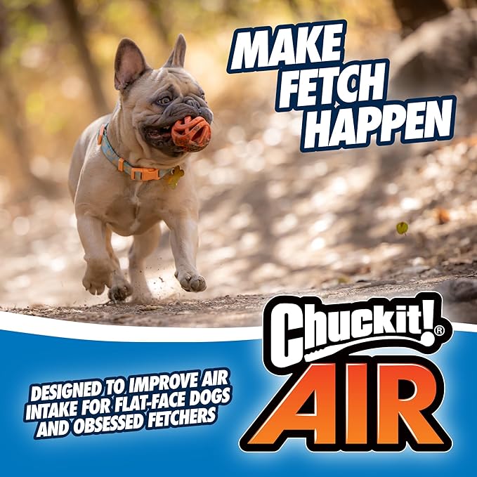 Chuckit! Air Fetch Ball Dog Toy - Size Large - For Dogs 60-100 lbs - Bouncy and Durable - Hollow Design - 3-inch Diameter - Pack of 1