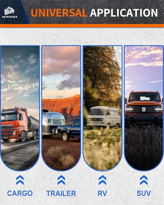 METOWARE Adjustable Trailer Hitches Fits 2-Inch Receiver - Adjustable Ball Mount with 4-Inch Drop/Rise (12,500 LBS GTW) - Dual Ball (2'' x 2-5/16'') and Anti-Theft Stainless Steel Trailer Lock