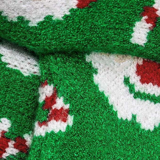 CuteBone Christmas Green Dog Sweater for Small Dogs Santa Claus Knit Turtleneck Pet Winter Clothes Cat Apparel with Harness Hole