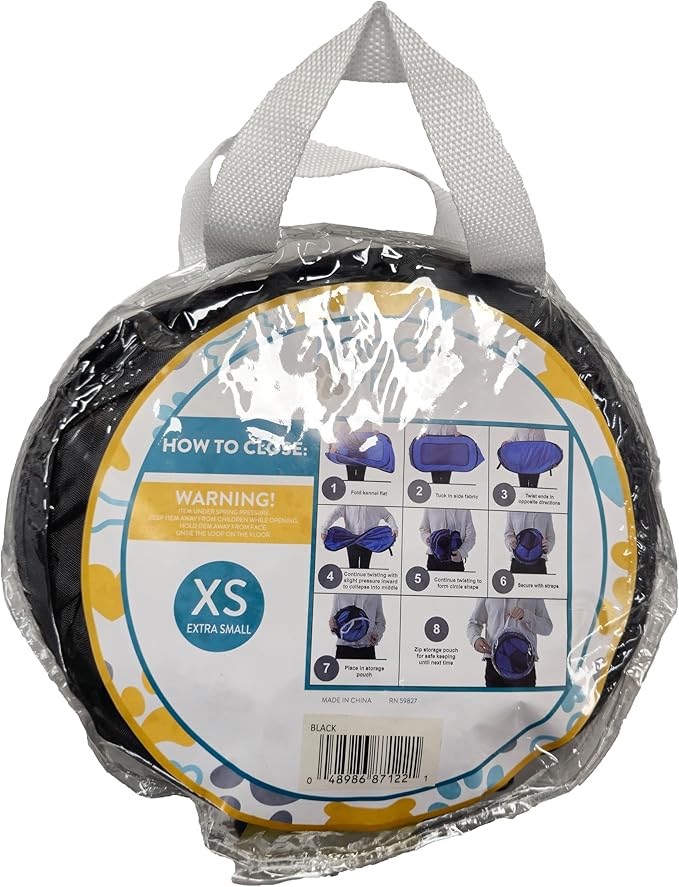 Beatrice Home Fashions Portable, Collapsible, Pop Up Kennel Travel Cat and Dog Crate, 24" L x 16.6" W x 16" H, Face of Love