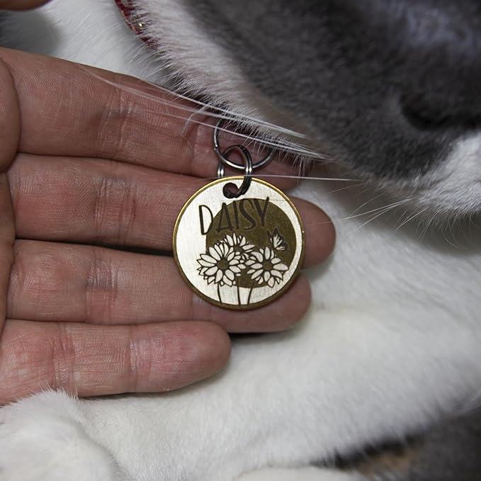 Double Colors Personalized Dog Tag, Custom Dog ID Tags Engraved for Pets, Double Sided Deep Engraved pet tag, Cute Cat Name Tag, Unique Cat & Dog Collar Charm