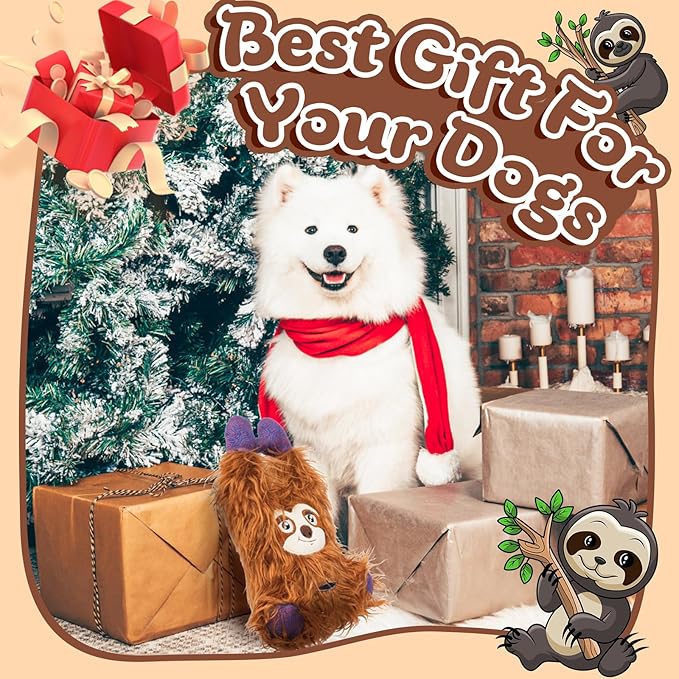 Interactive Monster Dog Chew Toys to Keep Them Busy – Enrichment Squeaky Treat Dispensing Chew Dog Toys for Boredom and Stimulating, Tough Plush Dog Toy for Large Medium Dogs (B-Brown)