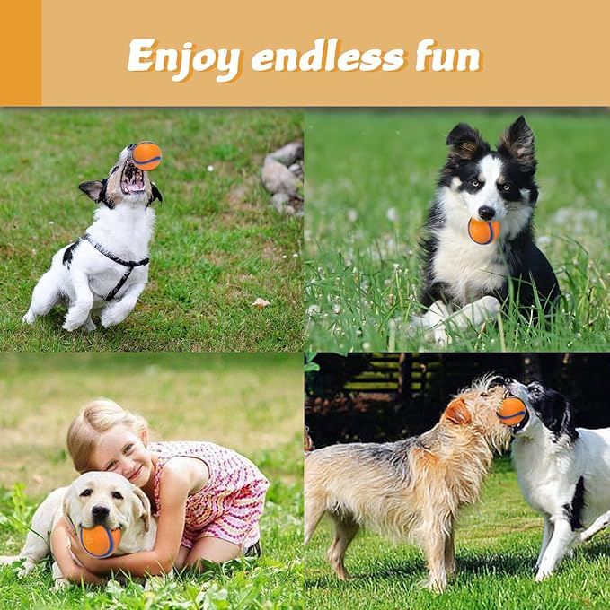 Dog Toy Ball,Rubber Sound-Producing Toy Ball, with a Groove Design That is Resistant to Bites, Has a High Bounce, Dog Training Interactive Pet Toy, Relieving Pet Anxiety(Large Size)