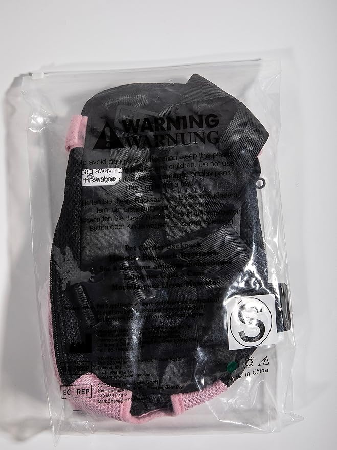 Pawaboo Pet Carrier Backpack, Adjustable Pet Front Cat Dog Carrier Backpack Travel Bag, Legs Out, Easy-Fit for Traveling Hiking Camping for Small Medium Dogs Cats Puppies, Small, Pink