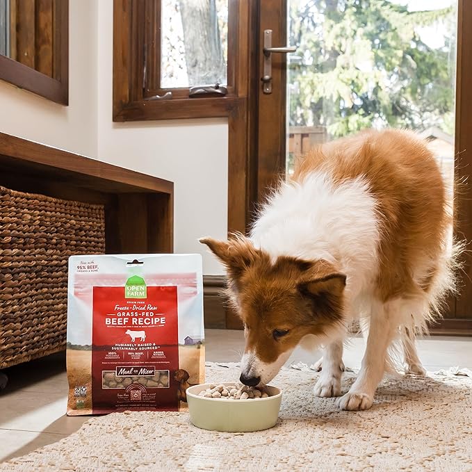 Open Farm Freeze Dried Raw Dog Food, Humanely Raised Meat Recipe with Non-GMO Superfoods and No Artificial Flavors or Preservatives (3.5 Ounce (Pack of 1), Farmer's Table Pork)