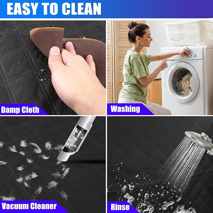 Dog Floor Hammock for Full Size Crew Cab Trucks with Fold Up Seats,Truck Back Seat Cover for Dogs with Door Protection Suitable for Ford/GMC/Chevrolet/Toyota/RAM Trucks(Black)