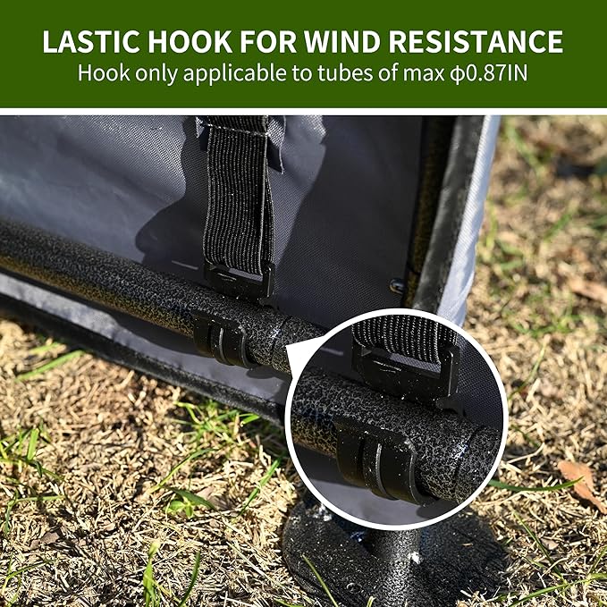 Extra Large Outdoor Dog Tent Replacement Canopy, Big Dog Shade Shelter Dog House Outside Sun Rain Cover 4'x 4'x 3.3', Gray Canopy Roof Only (Metal Frame Not Included)