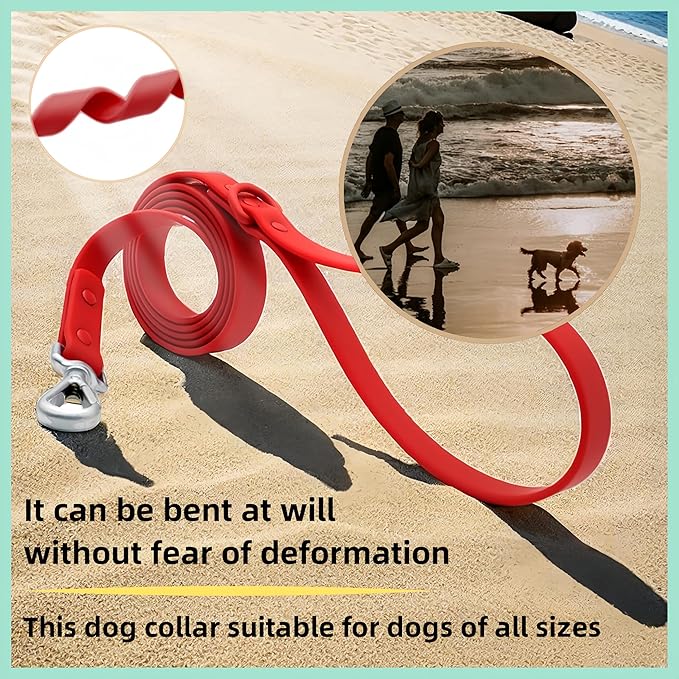 Dog Collar and Leash Set, Durable Waterproof Dog Leashes Collars, 5 Length Setting Adjustable Dog Collars for Large Medium Small Dogs (Mint Green, S)