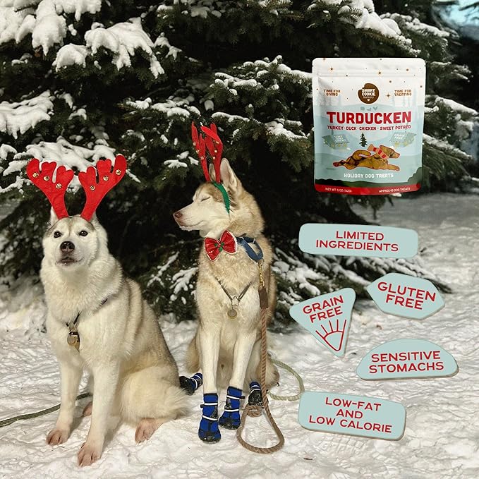 Smart Cookie Turducken Holiday Dog Treats - Turkey, Duck and Chicken Christmas Dog Treats - Healthy, All Natural, Grain Free, Human-Grade - Made in USA - 5oz (Pack of 3)