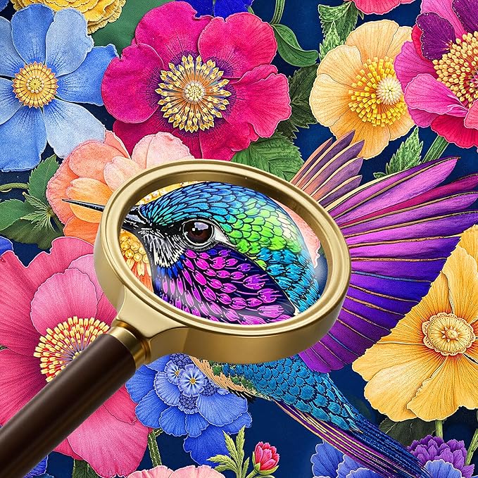 Hummingbird & Blooms Jigsaw Puzzles 1000 Pieces for Adults -Challenging Tropical Chroma Winged Jewels Art, Premium Matte Finish, 27.56 x 19.68 Inches, Perfect for Game Nights