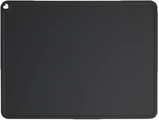 JiangYanus Silicone Pet Feeding Mat for Dog Cat Bowls, Non Slip Waterproof Cat & Dog Bowl Mats Tray with Edges for Food and Water, Pet Bowl Mat Dog Placemats for Floors (16.1 x 12.2 inch, Black)