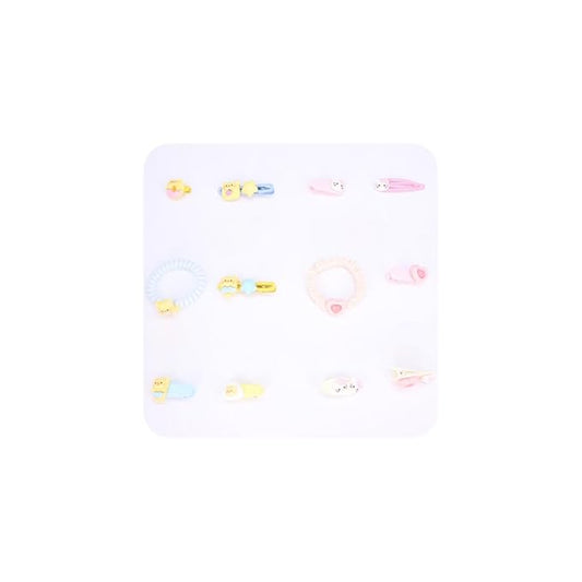 Hair Clips for Women, Acrylic Resin Hair Accessories set with Hairbands Colored Hair Ties, Flower, Rainbow, Little Bear Clips Cute pattern for Birthday Prom Cosplay Party (pink Love yellow Doughnut)