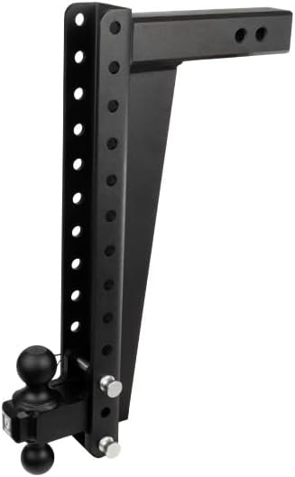 BulletProof Hitches - 2.5" Adjustable Heavy Duty Trailer Hitch (22,000 lb. Rating) - 20" Drop/Rise Trailer Hitch with 2" & 2-5/16" Dual Ball - Powder Coat, Solid Steel, Corrosion-Resistant