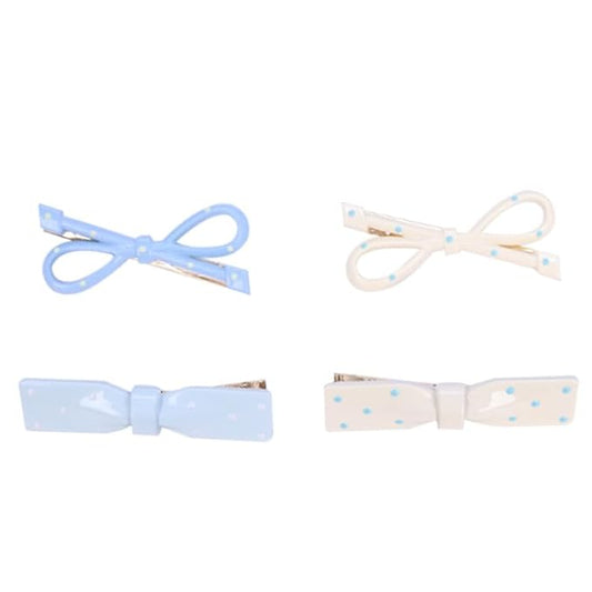 Hair Clips for Women, Acrylic Resin Hair Accessories set with Hairbands Colored Hair Ties, Flower, Rainbow, Little Bear Clips Cute pattern for Birthday Prom (4pcs yellow blue)