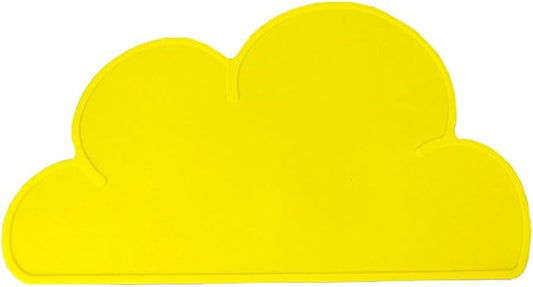 Love Dream Silicone Pet Feeding Food Mat with Raised Edge, Anti-Slip Waterproof Pet Bowl Mat Placemat for Dog and Cat (Yellow)