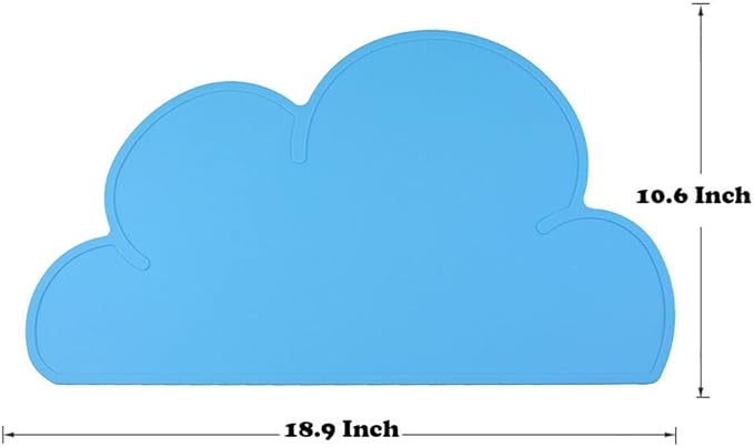 Love Dream Silicone Pet Feeding Food Mat with Raised Edge, Anti-Slip Waterproof Pet Bowl Mat Placemat for Dog and Cat (Sky Blue)