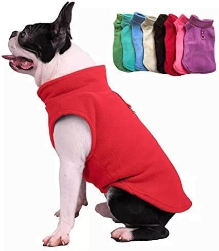 JACKO & CO - Fleece Vest Dog Sweater with Leash Ring - Soft, Warm & Lightweight Pullover Coat for Small & Medium Dogs, Puppies & Cats - Cozy Fall/Winter/Spring Pet Jacket (Red, XX-Large 25-35lbs)
