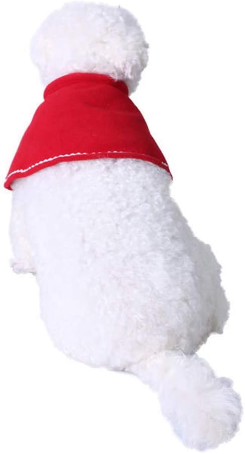 Amosfun Dog Cloak Christmas Pet Costumes Red Polar Fleece Cat Cape Halloween Costume Pet Apparel Size S (Red)