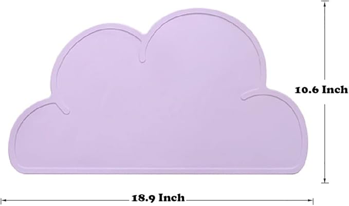 Love Dream Silicone Pet Feeding Food Mat with Raised Edge, Anti-Slip Waterproof Pet Bowl Mat Placemat for Dog and Cat (Purple)