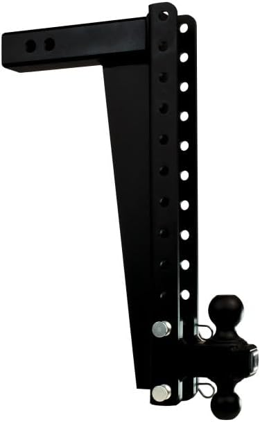 BulletProof Hitches - 2.5" Adjustable Heavy Duty Trailer Hitch (22,000 lb. Rating) - 20" Drop/Rise Trailer Hitch with 2" & 2-5/16" Dual Ball - Powder Coat, Solid Steel, Corrosion-Resistant