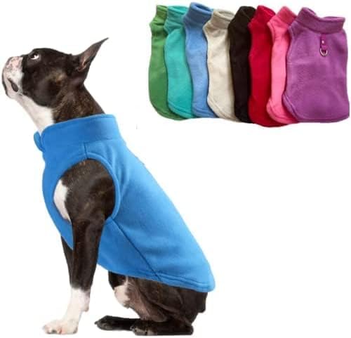 JACKO & CO - Fleece Vest Dog Sweater with Leash Ring - Soft, Warm & Lightweight Pullover Coat for Small & Medium Dogs, Puppies & Cats - Cozy Fall/Winter/Spring Pet Jacket (Blue, X-Small 2-4lbs)