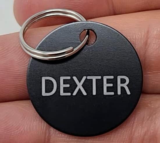 Pet ID Tag Custom for Dog Cat Personalized | Many Shapes and Colors to Choose from | Made in USA | Strong Anodized Aluminum (Small, Round)