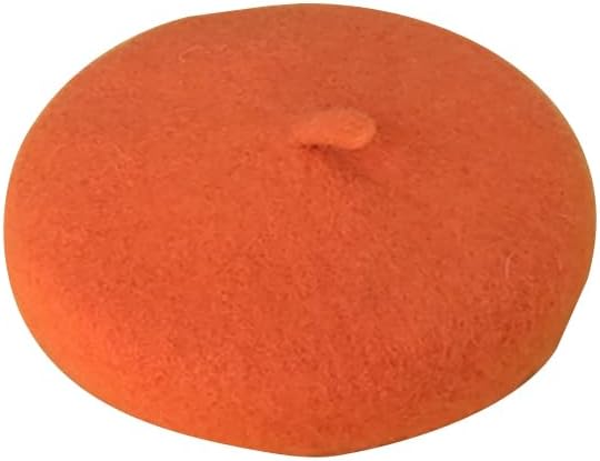 Dog Beret Hats Cats Hats Fashion Four Seasons Funny Wool Winter Pet Hat (Orange)