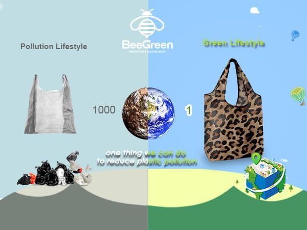 BeeGreen Leopard Print Tote Bag for women Leopard Accessories Cheetah Print Tote Bag Cheetah Gifts Shopping Bags Grocery Bags 6 Pieces