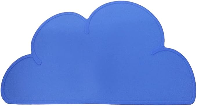 Love Dream Silicone Pet Feeding Food Mat with Raised Edge, Anti-Slip Waterproof Pet Bowl Mat Placemat for Dog and Cat (Royal Blue)