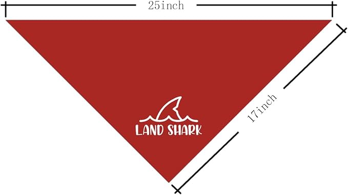 Land Shark Dog Bandana, Heavy Chewer Dog Bandana, Shark Pet Scarf Accessories for Small Medium Dogs Cats Photo Prop, Funny Cute Red Dogs Triangle Scarf