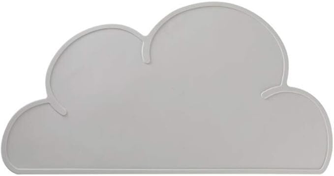 Love Dream Silicone Pet Feeding Food Mat with Raised Edge, Anti-Slip Waterproof Pet Bowl Mat Placemat for Dog and Cat (Grey)