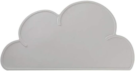 Love Dream Silicone Pet Feeding Food Mat with Raised Edge, Anti-Slip Waterproof Pet Bowl Mat Placemat for Dog and Cat (Grey)