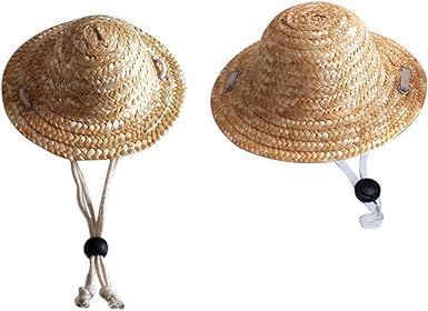 1Pc Novelty Summer Adjustable Pet Dog Outdoor Straw Hat Puppy Small Kitty Cat Sunhats Dog Hat