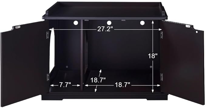 unipaws Cat Litter Box Enclosure Furniture, Cat Washroom, Hidden Litter Box Cover, Cabinet for Large Cat, Dog Proof Cat Litter Boxes, Hideaway Litter Box, Cat House