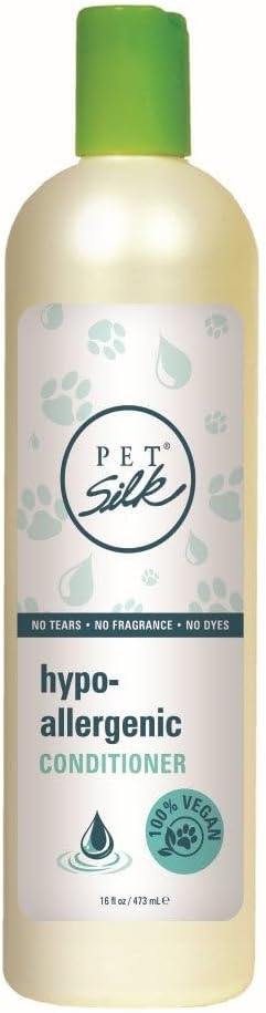 Pet Silk Hypoallergenic Conditioner, Free of Dyes and Heavy Fragrances, Specifically Designed for Pet's with Sensitive Skin, Infused with Olive Oil & Wheat Protein for Added Nourishment! (16oz)