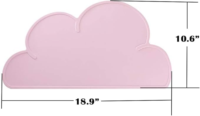 Love Dream Silicone Pet Feeding Food Mat with Raised Edge, Anti-Slip Waterproof Pet Bowl Mat Placemat for Dog and Cat (Pink)