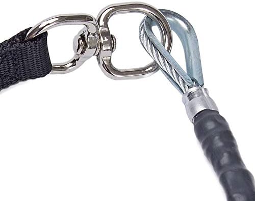 Chew Proof Dog Leash, 5' Heavy Duty with Padded Handle and Reflective Black/Silver Weave Poly Sheath - Alpine Outfitters Hand-Made in The USA!