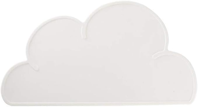 Love Dream Silicone Pet Feeding Food Mat with Raised Edge, Anti-Slip Waterproof Pet Bowl Mat Placemat for Dog and Cat (White)