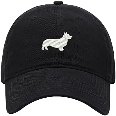 Baseball Cap Men Corgi Dog Embroidered Washed Cotton Dog Hat Baseball Caps