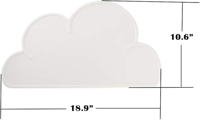 Love Dream Silicone Pet Feeding Food Mat with Raised Edge, Anti-Slip Waterproof Pet Bowl Mat Placemat for Dog and Cat (White)