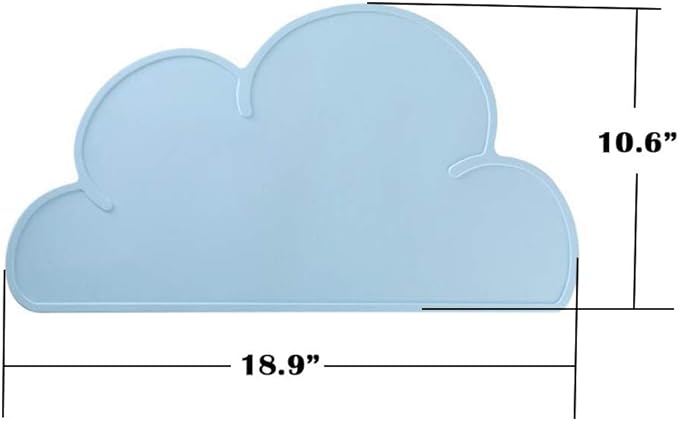 Love Dream Silicone Pet Feeding Food Mat Dog Cat Placemat Mat with Raised Edge, Anti-Slip Waterproof Pet Bowl Mats Pet Food Tray (Blue)