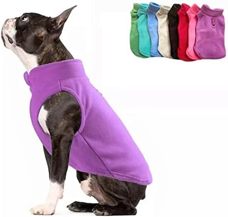 JACKO & CO - Fleece Vest Dog Sweater with Leash Ring - Soft, Warm & Lightweight Pullover Coat for Small & Medium Dogs, Puppies & Cats - Cozy Fall/Winter/Spring Pet Jacket (Purple, X-Large 17-25lbs)