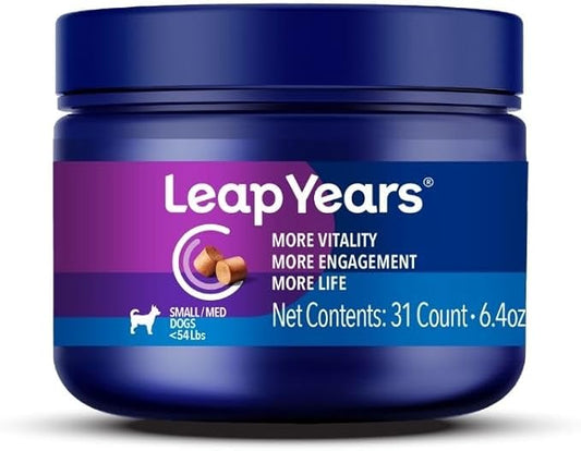 Soft Chew - Dog Supplement for Brain, Heart & Muscle Health, Supports Longevity, Veterinarian-Formulated with NAD+ & Senolytic, Patent-Pending Formula, 31 Chews, Small/Medium Breed