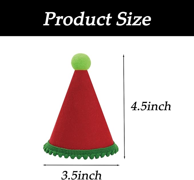 Dog Birthday Hat Set for Small Medium Dogs Cat Puppies, Mini Party Hat with Adjustable Headbands, Cute Pet Hat with Pompons for Birthday Christmas Party Decoration Accessories (Small 3.5 inch 10pcs)