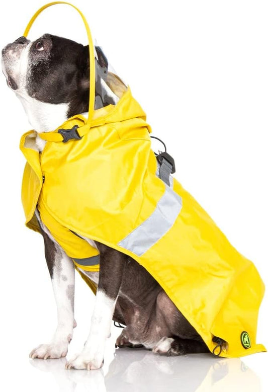 Gooby Dog Raincoat V2 - Waterproof Rain Poncho with Dual D-Rings - Step-in Rain Jacket for Small and Medium Dogs